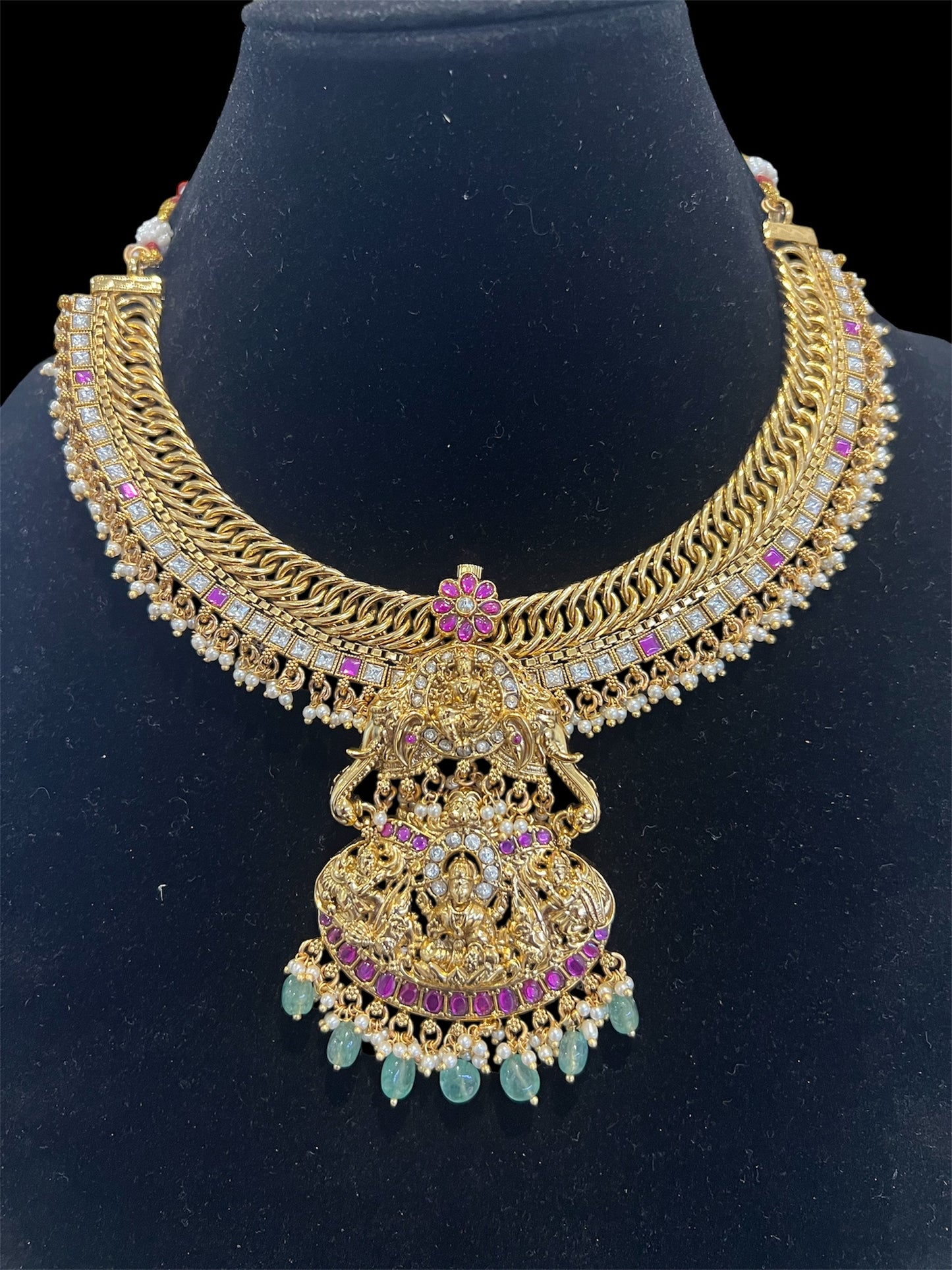 2 in 1 Kundan Nakshi Jalebi Necklace Set