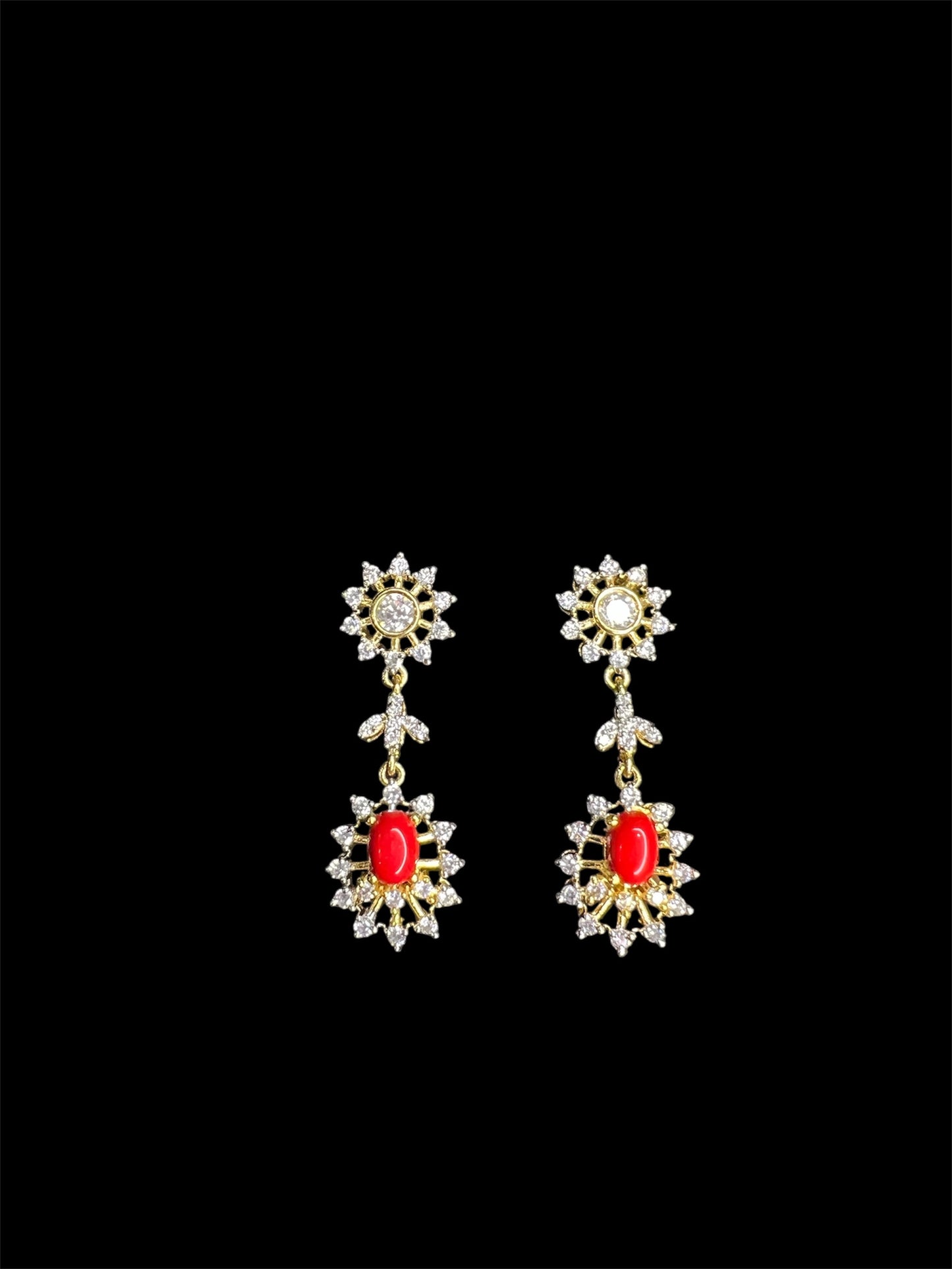 Coral CZ necklace set