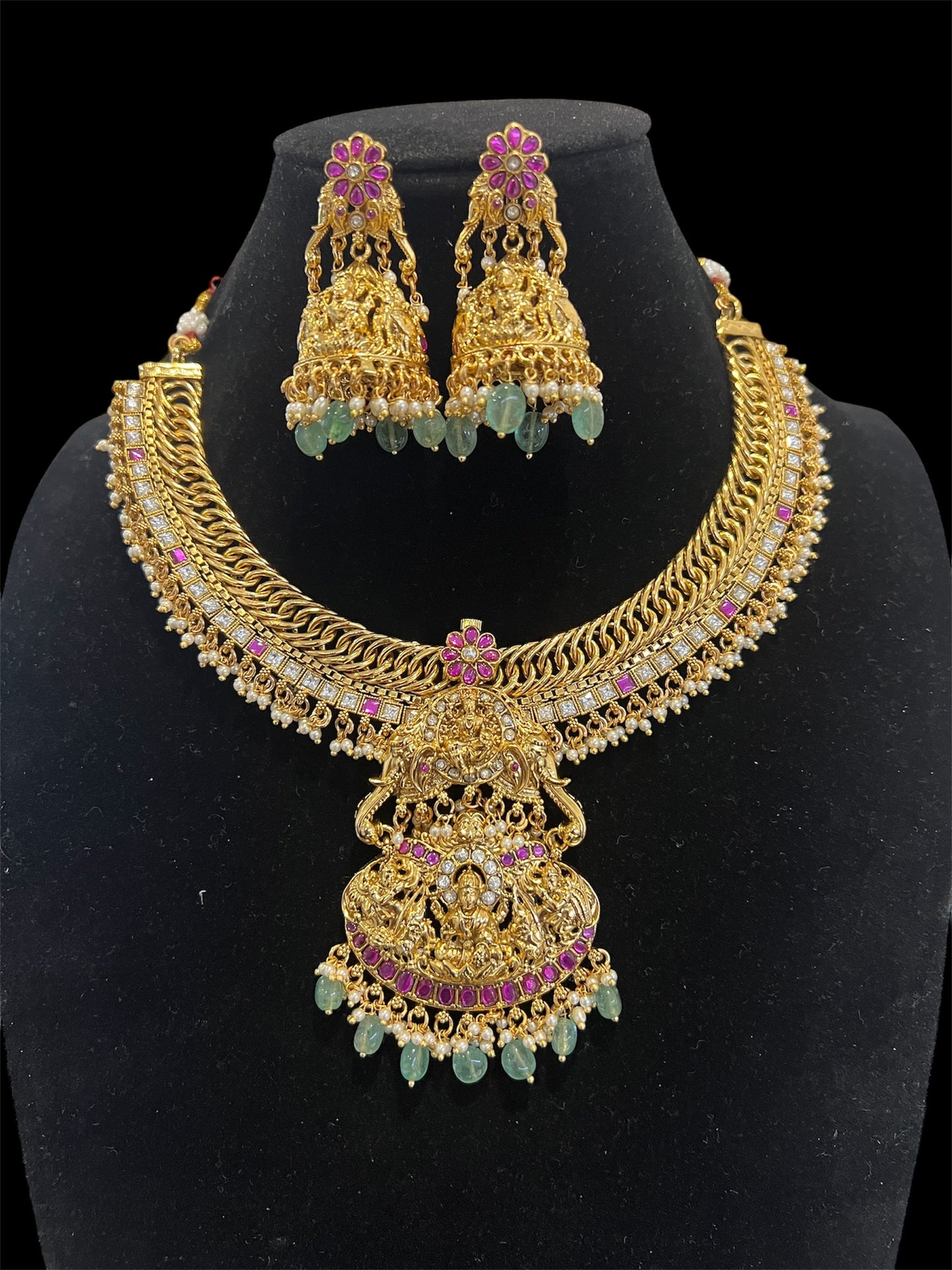 2 in 1 Kundan Nakshi Jalebi Necklace Set