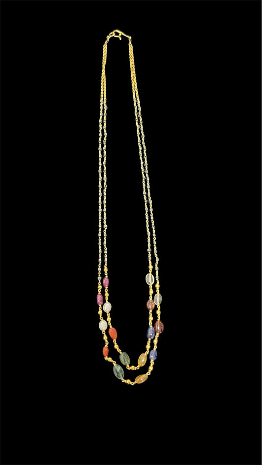 92.5 Silver Navaratna black beads