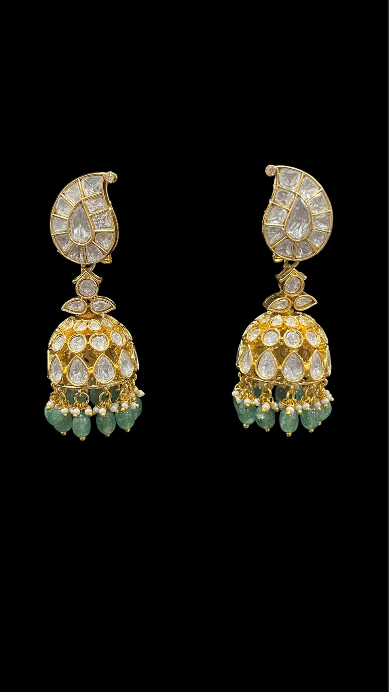 Polki Mango Jhumkas