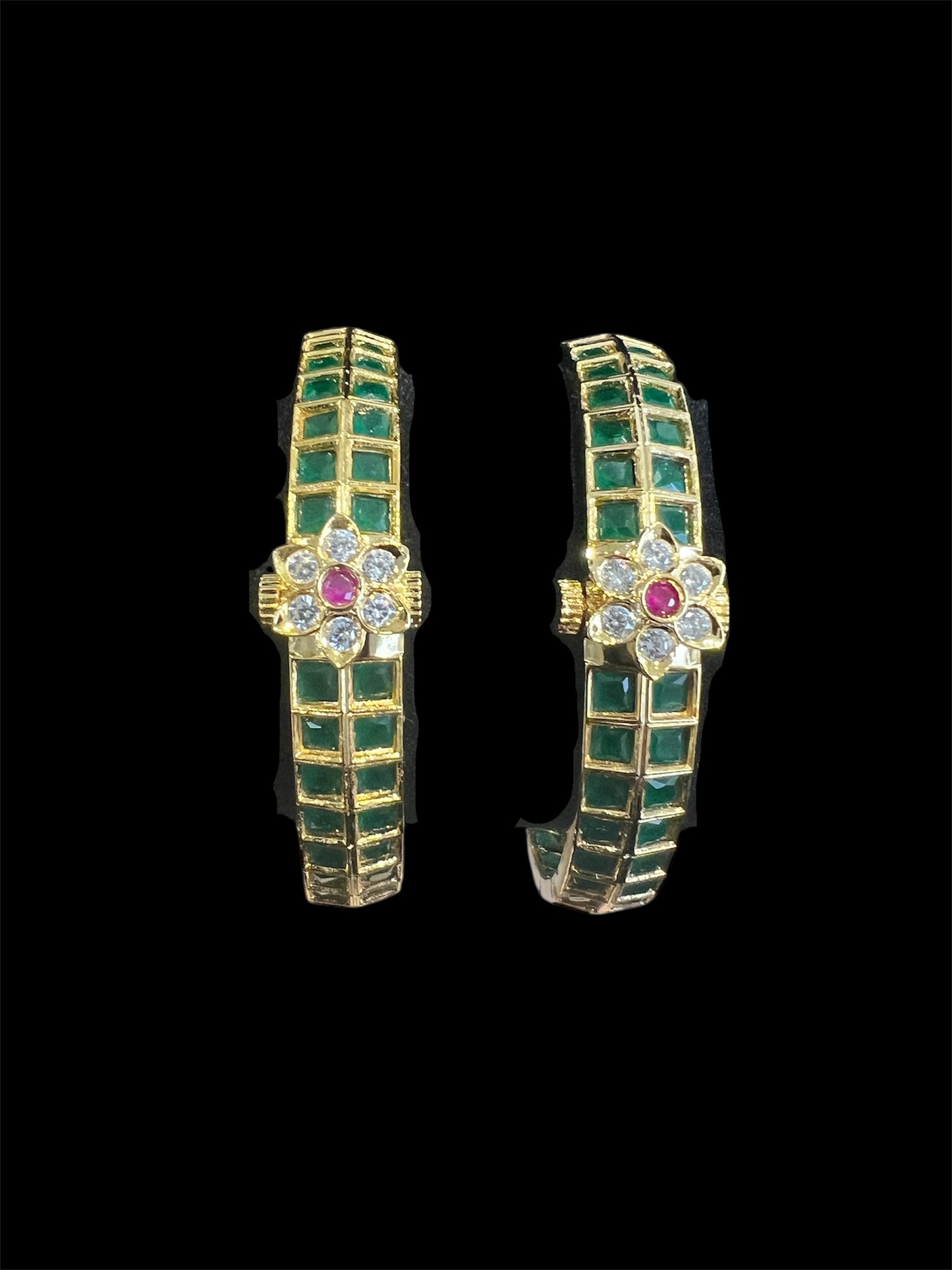 Kundan floral bangles