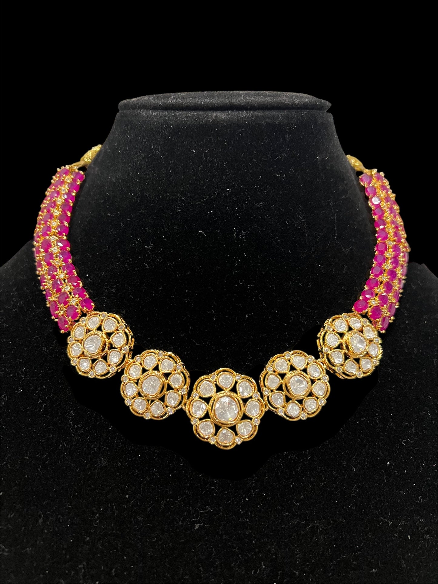 Kemp Moissanite polki short necklace set