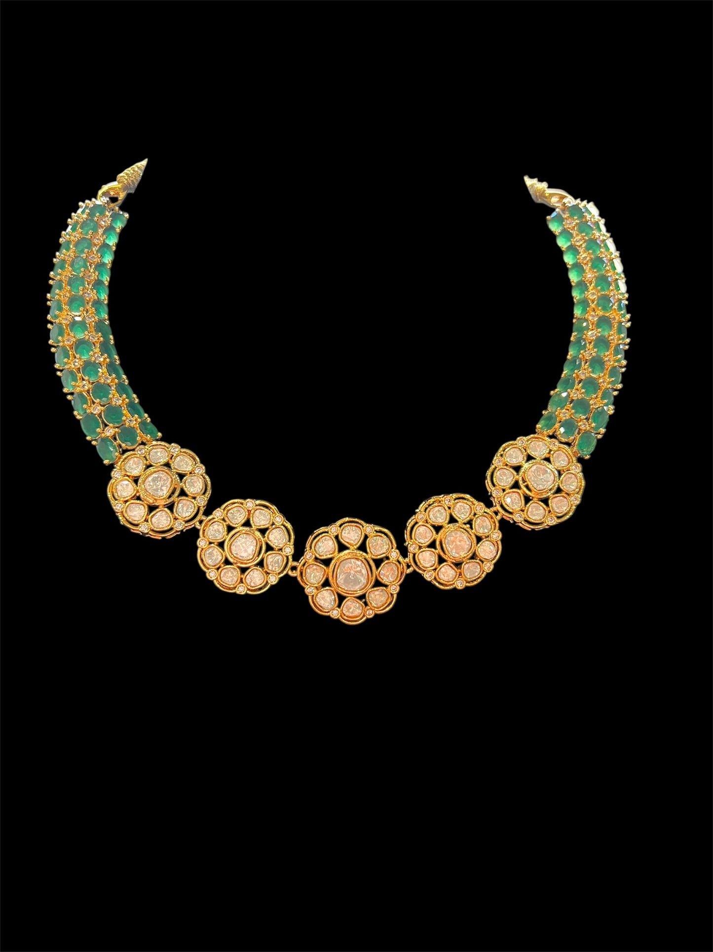 Kemp Moissanite polki short necklace set