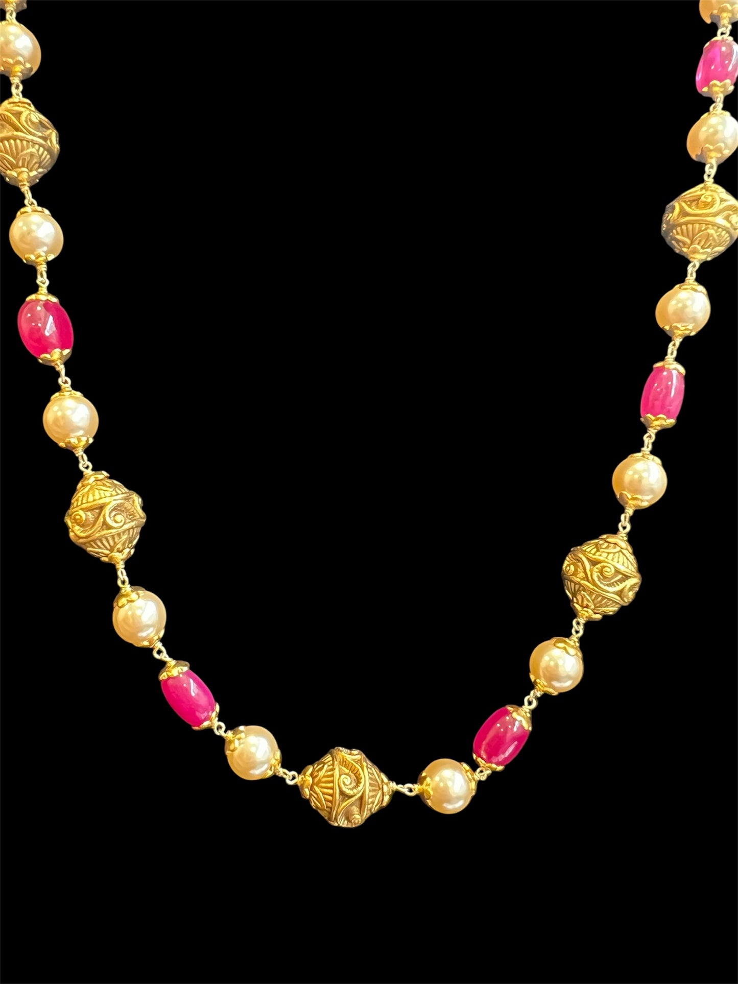 925 Silver Nakshi Beads Mala