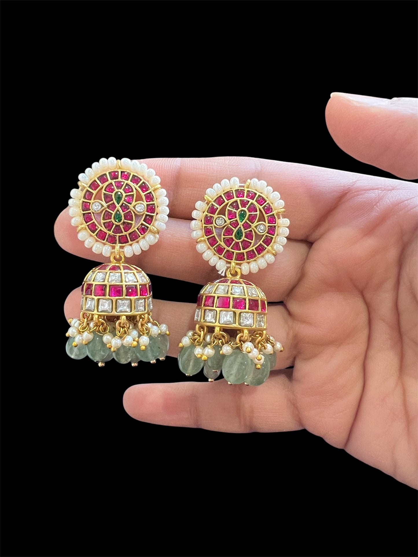 Jadau Kundan Jhumkas