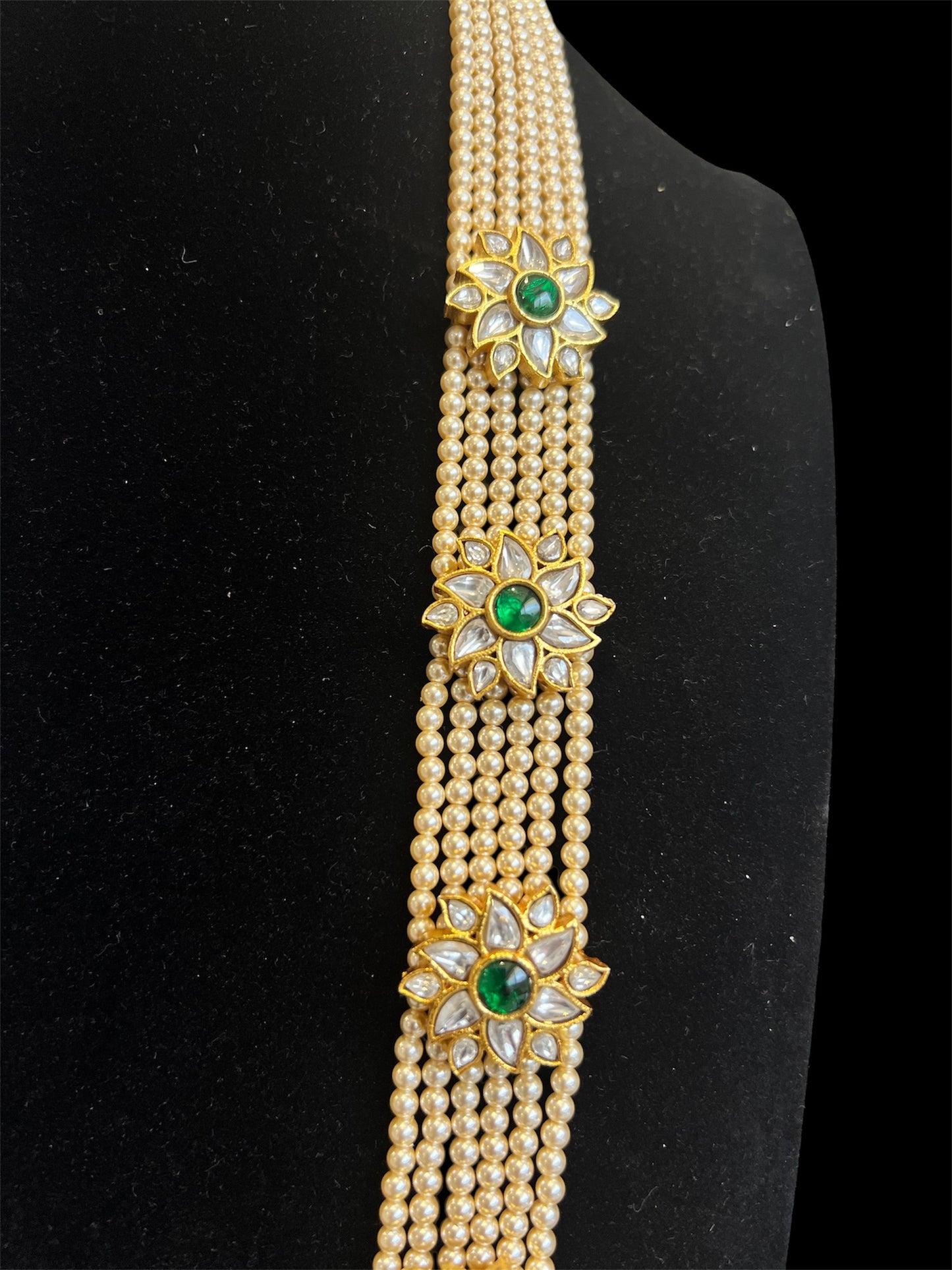 Swarovski Pearl Mala with Kundan Motifs