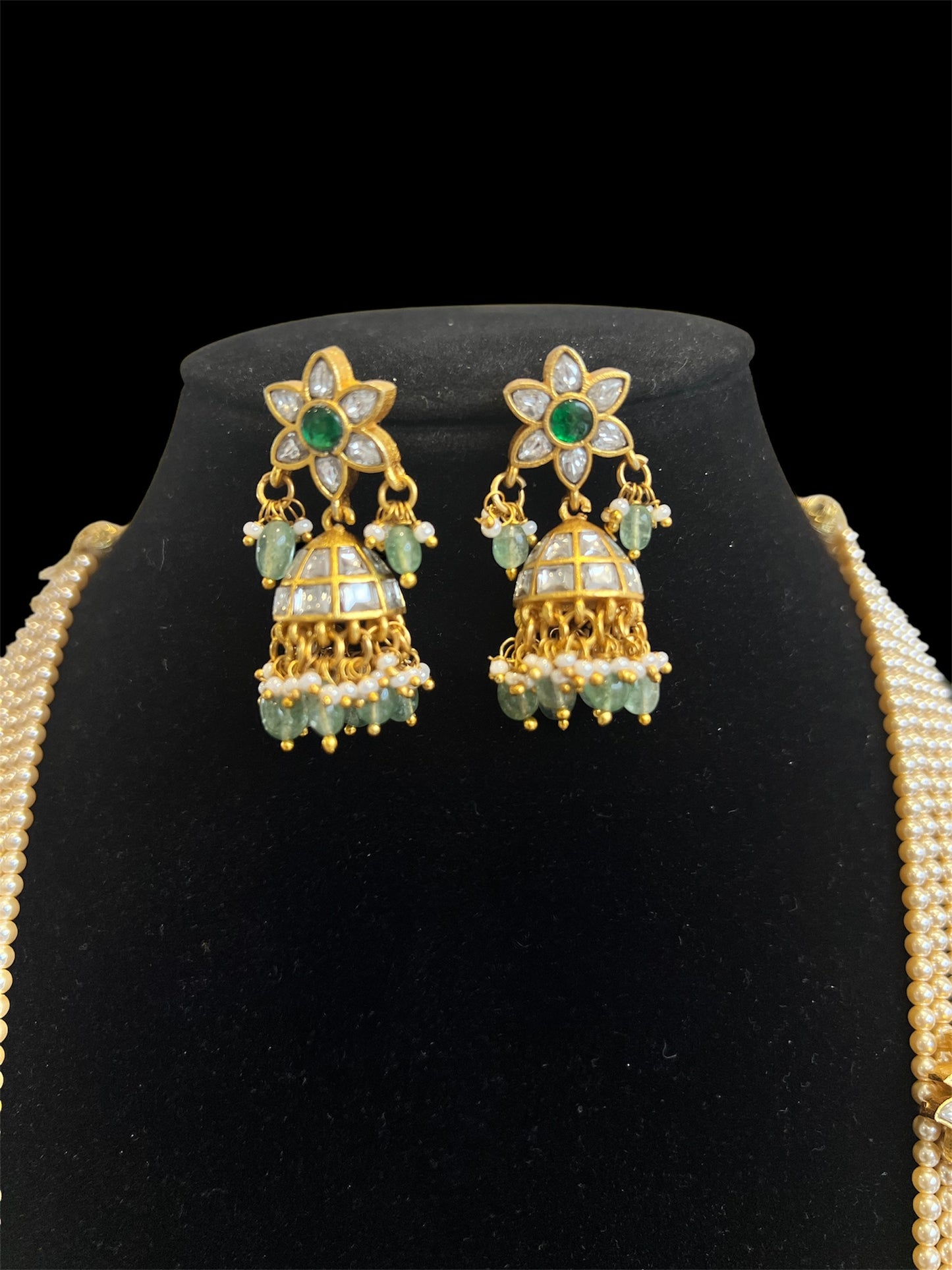Swarovski Pearl Mala with Kundan Motifs