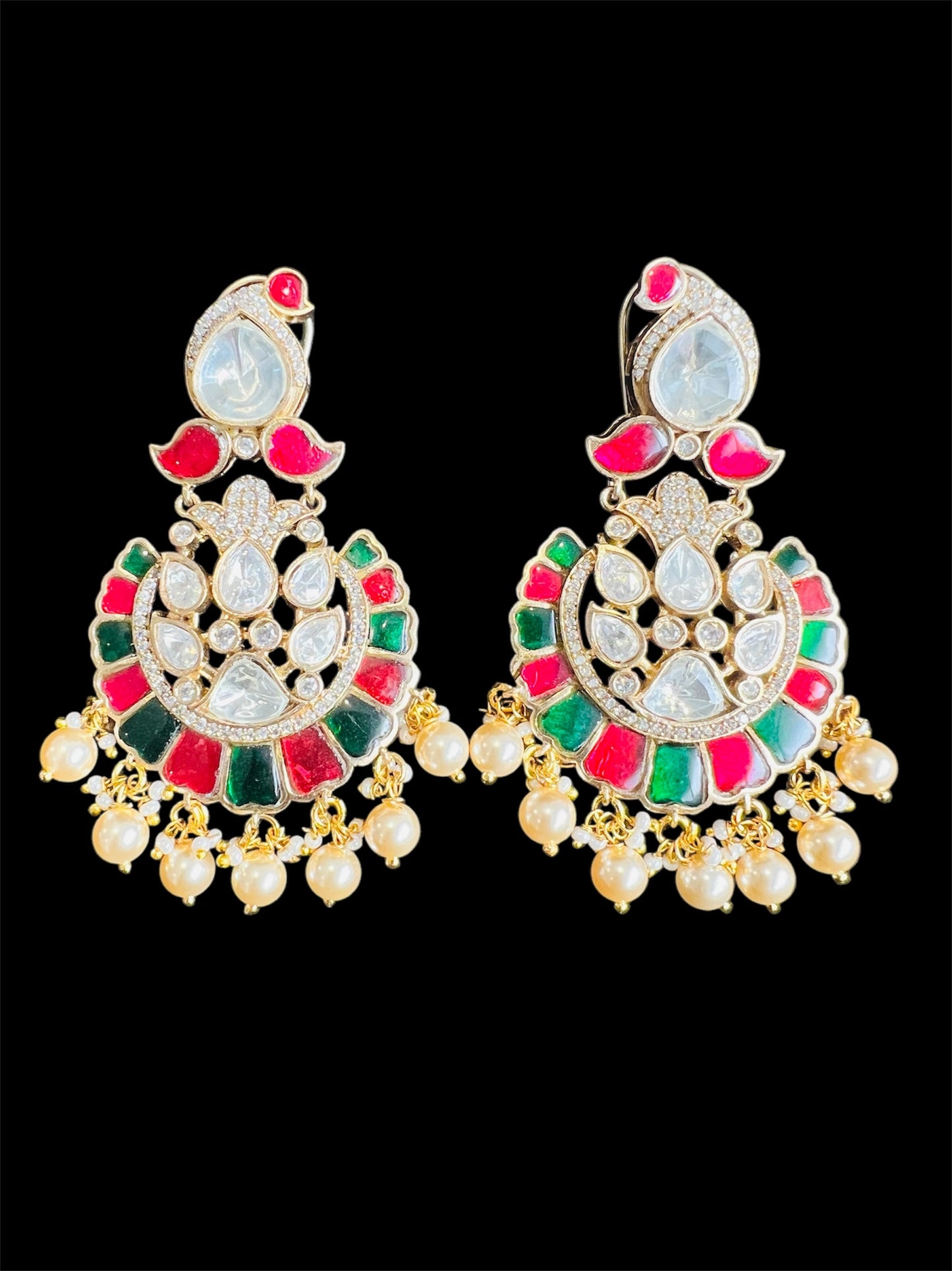 Kundan statement earrings