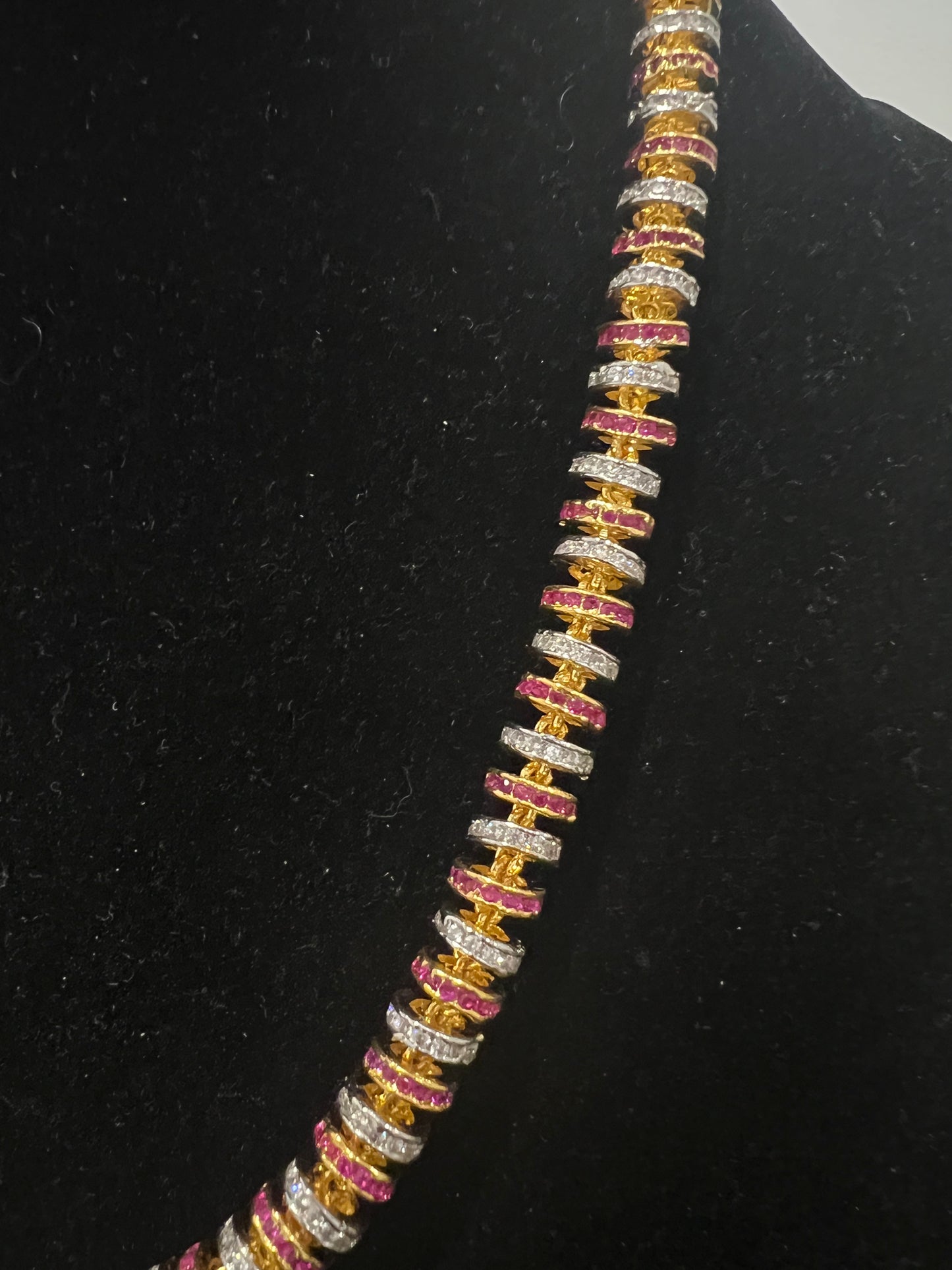 Candy pink CZ chain