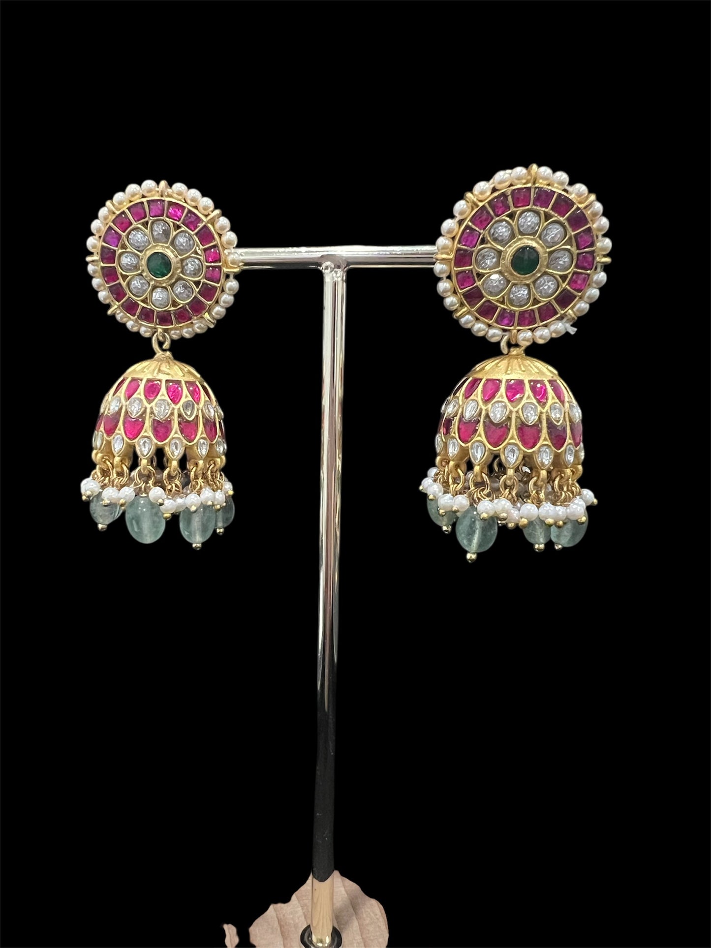 Jadau Kundan Jhumkas