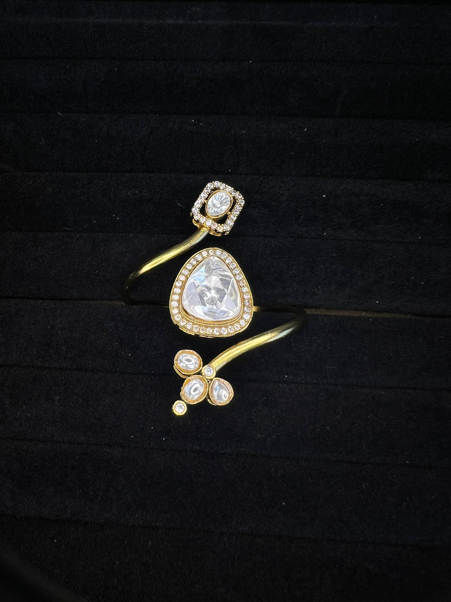 Two Finger Polki Ring