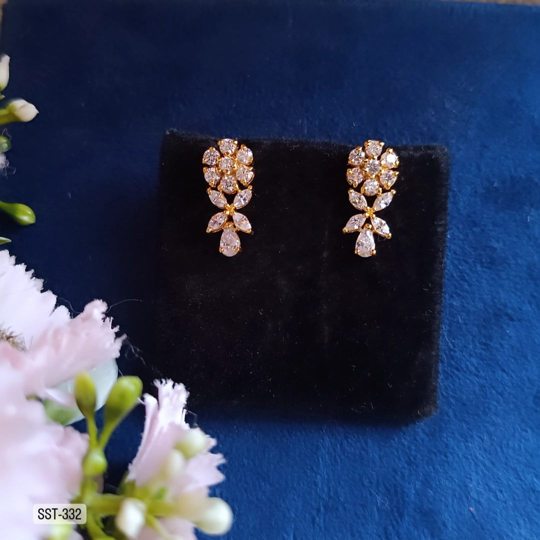 92.5 Silver Floral Drop Earrings
