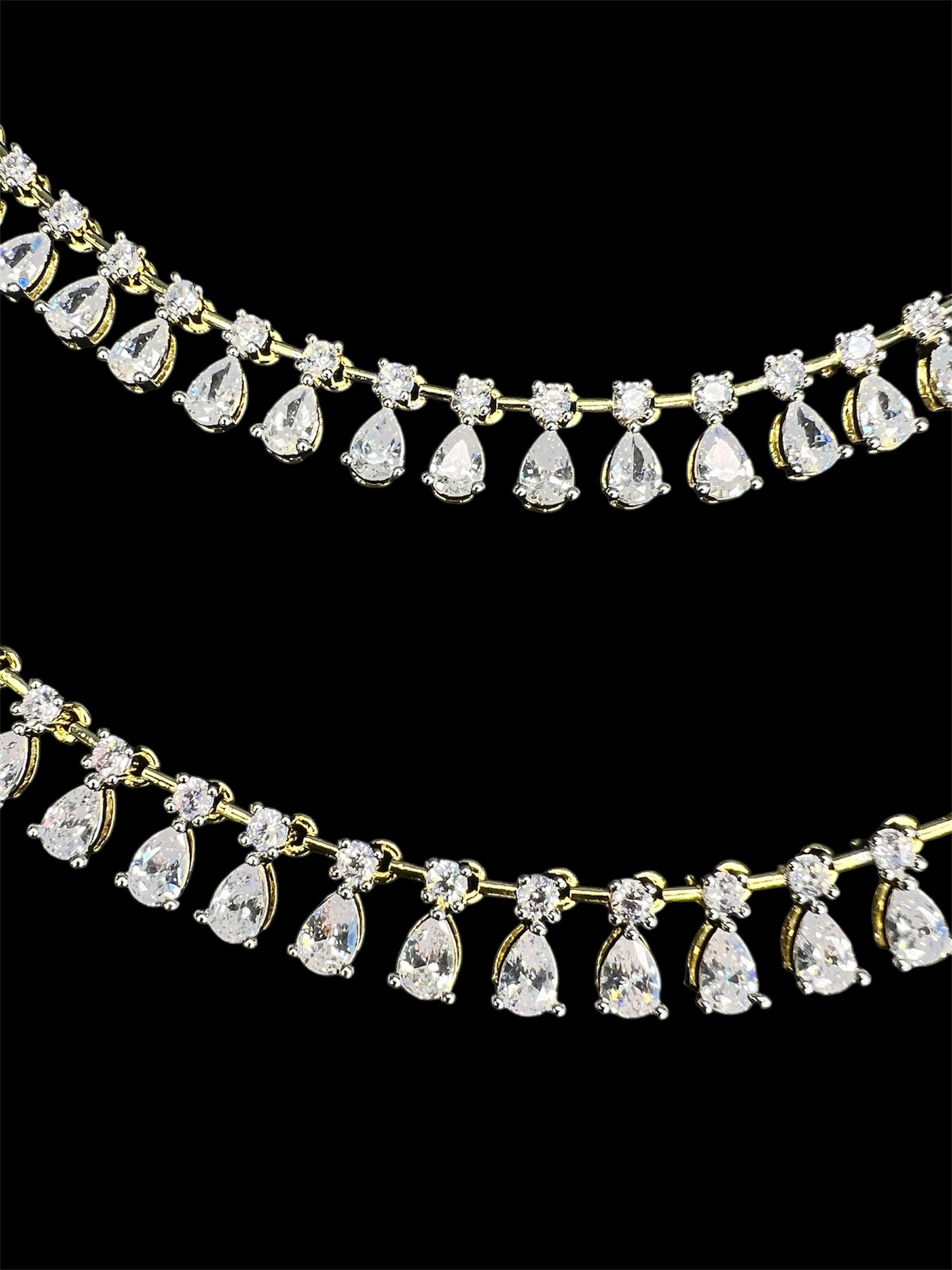 Single line Diamond look ear chains