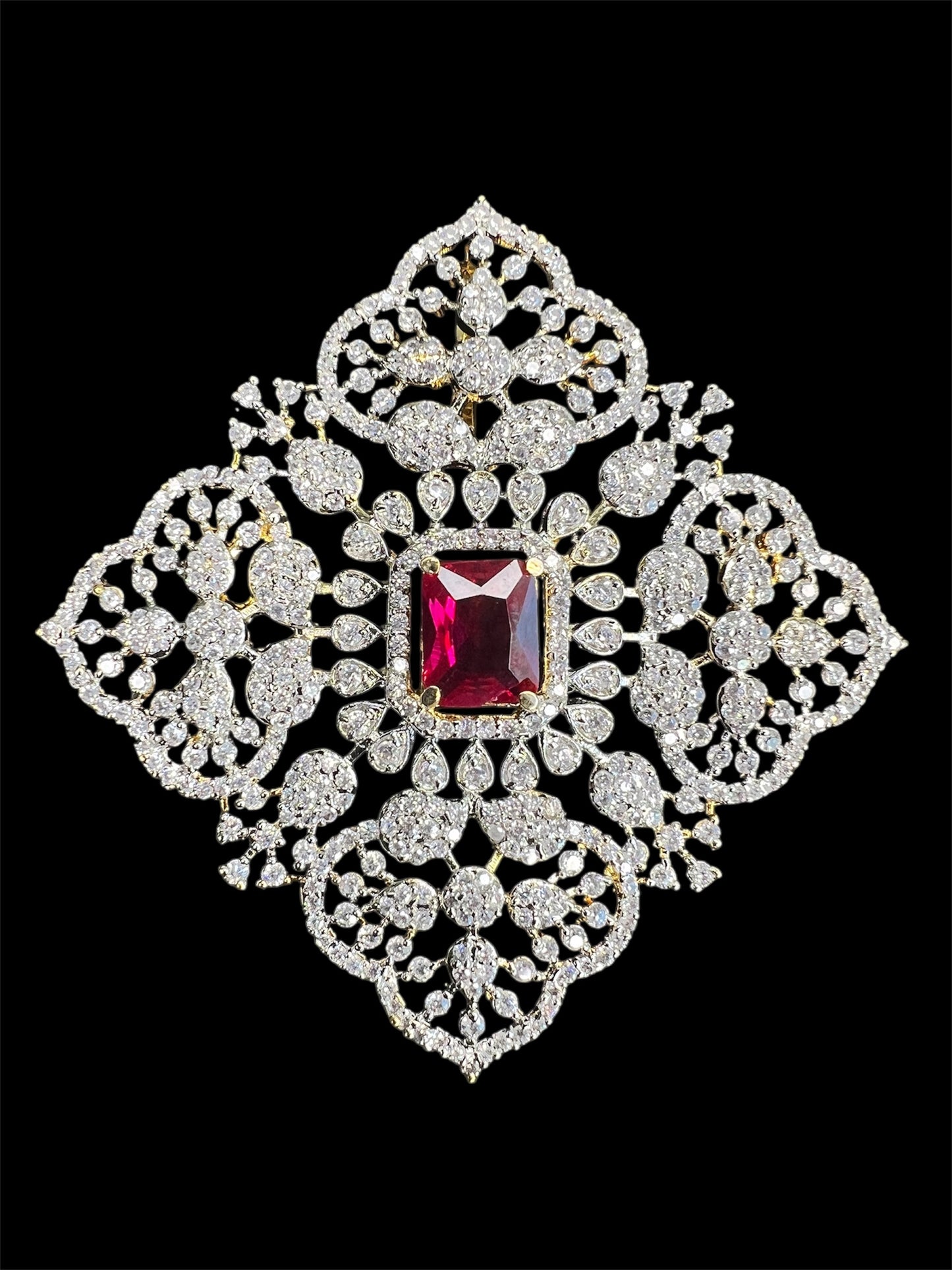 Square CZ pendant and studs