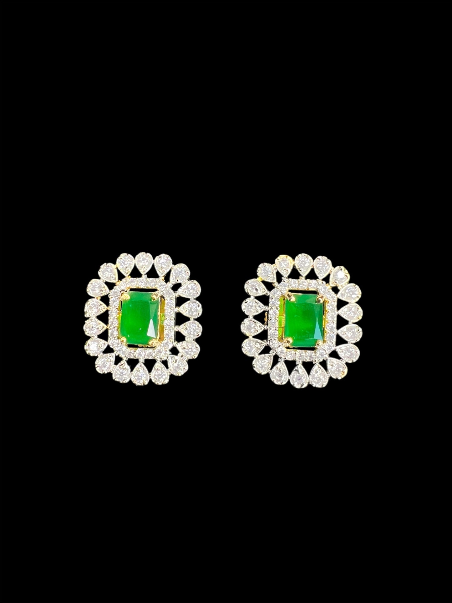 Square CZ pendant and studs
