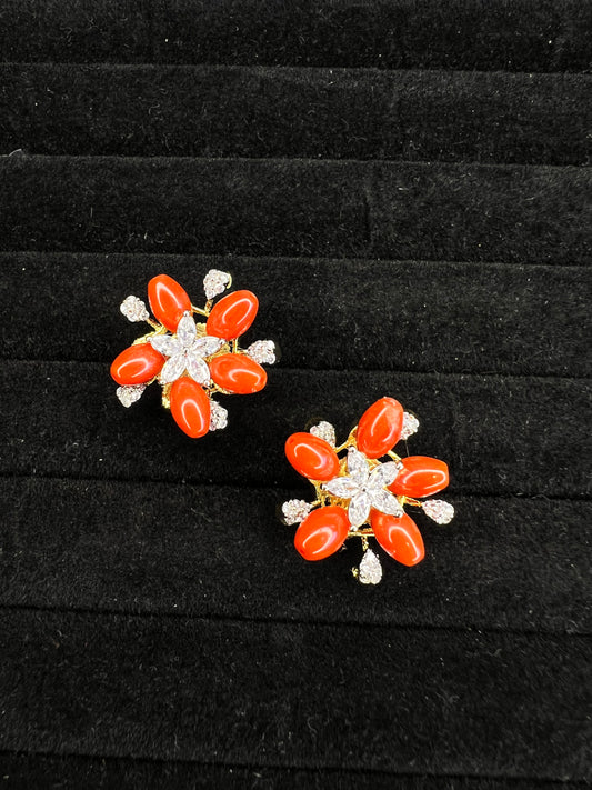 Floral Studs with Fusion beads