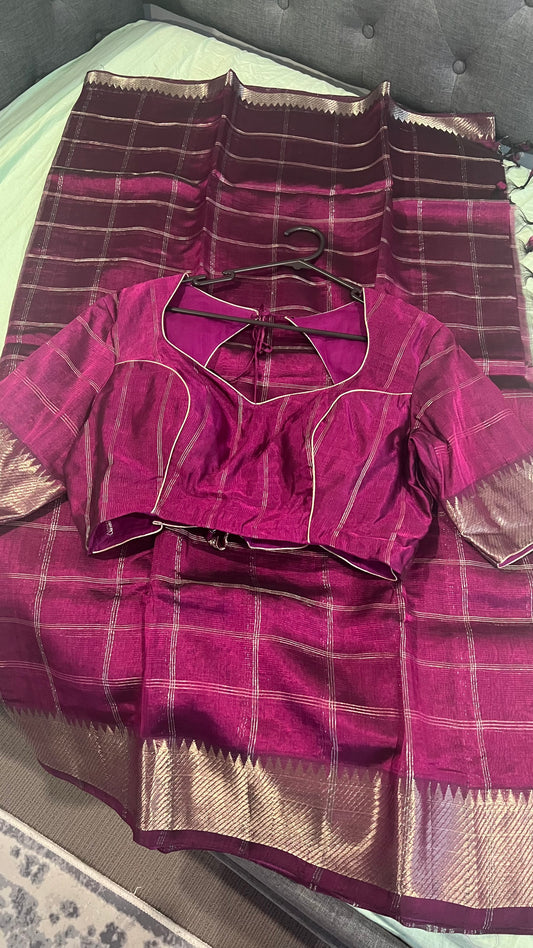 Handloom Mangalagiri Saree with Blouse
