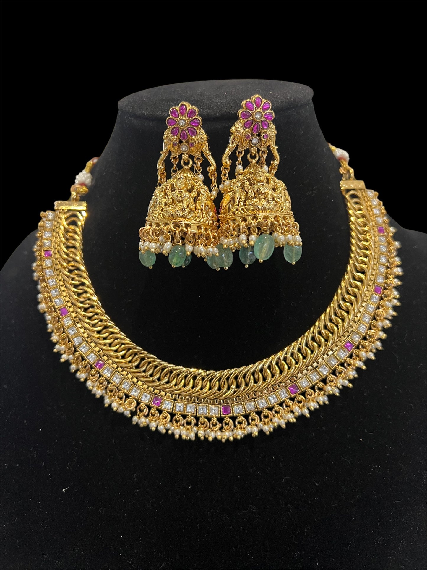 2 in 1 Kundan Nakshi Jalebi Necklace Set