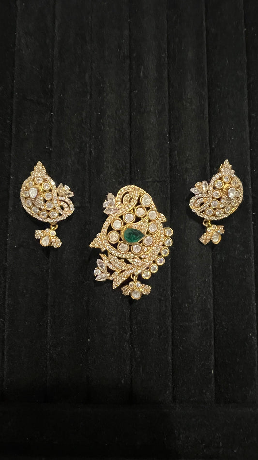 Peacock pendant set