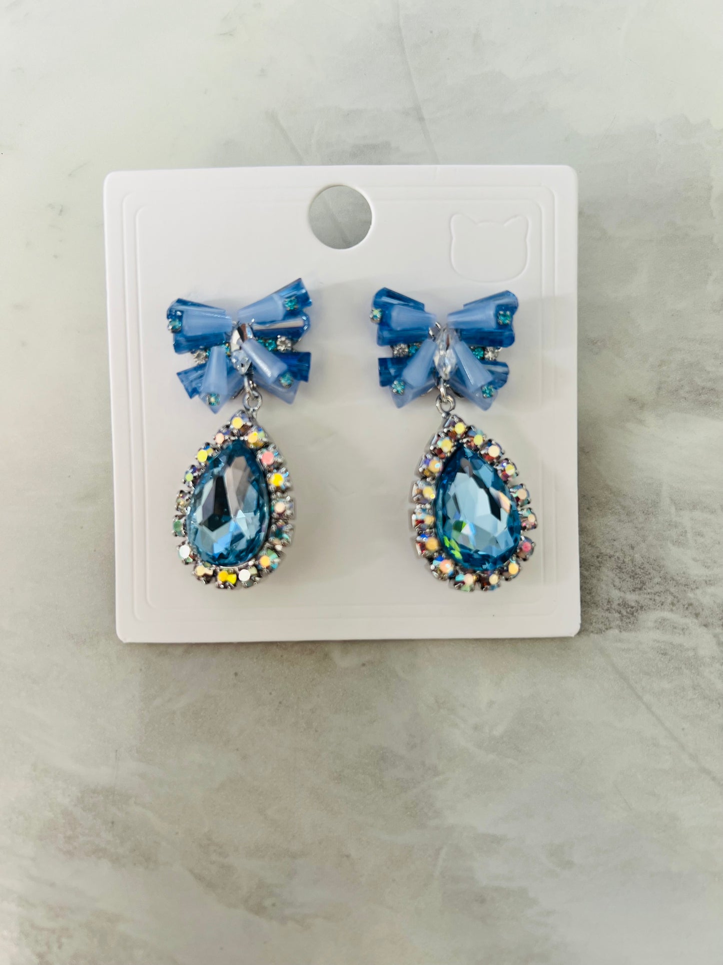 Periwinkle Bow Tie Earrings