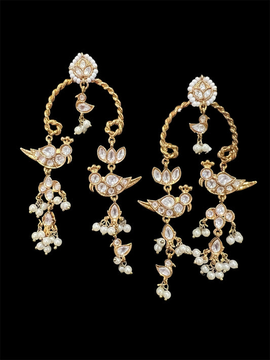 Bird Motif pachi kundan Earrings