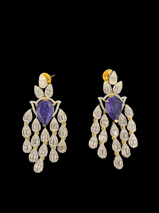Purple chandelier earrings