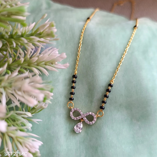 925 Silver Infinity black beads