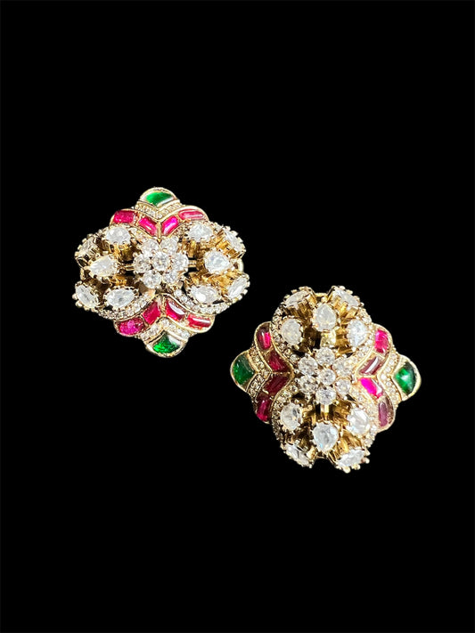 Kundan multicolored studs