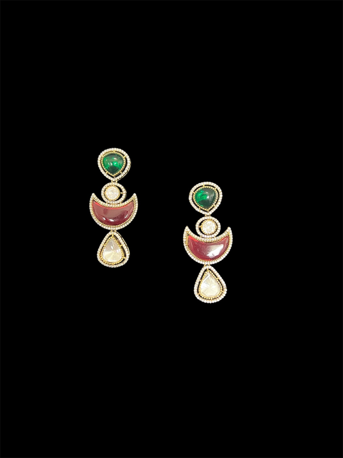 Navaratna Polki Two layer Necklace set