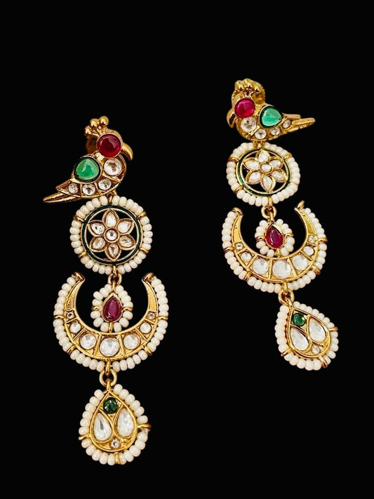 Pakshi Moissanite Polki Earrings