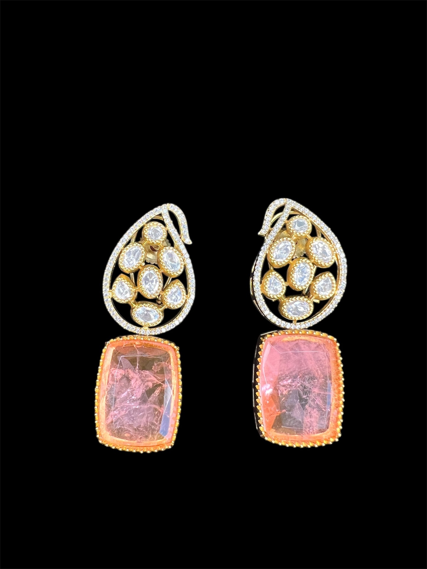 Moissanite Polki earrings
