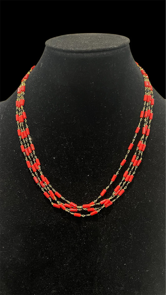 Coral Black Beads