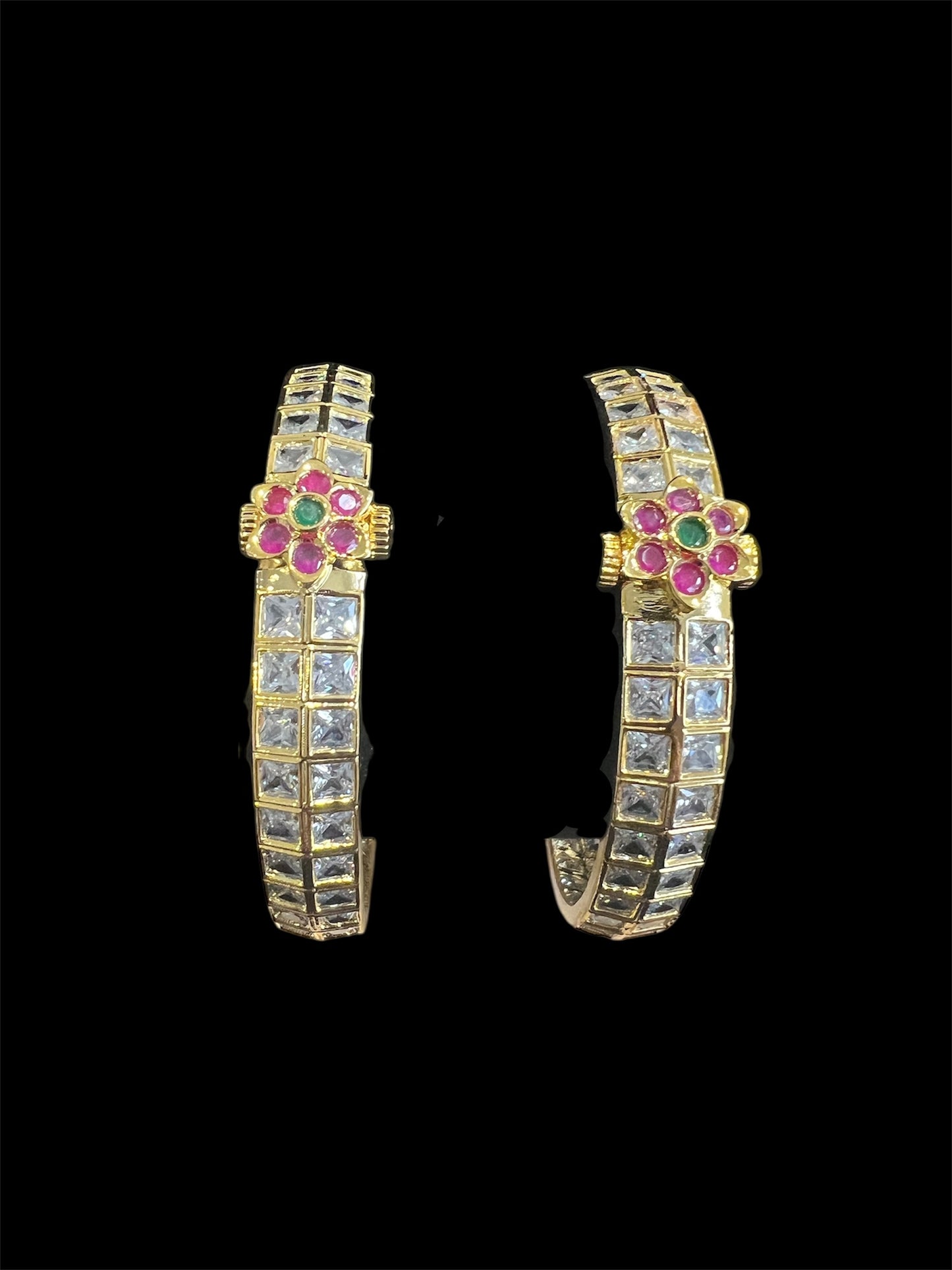 Kundan floral bangles