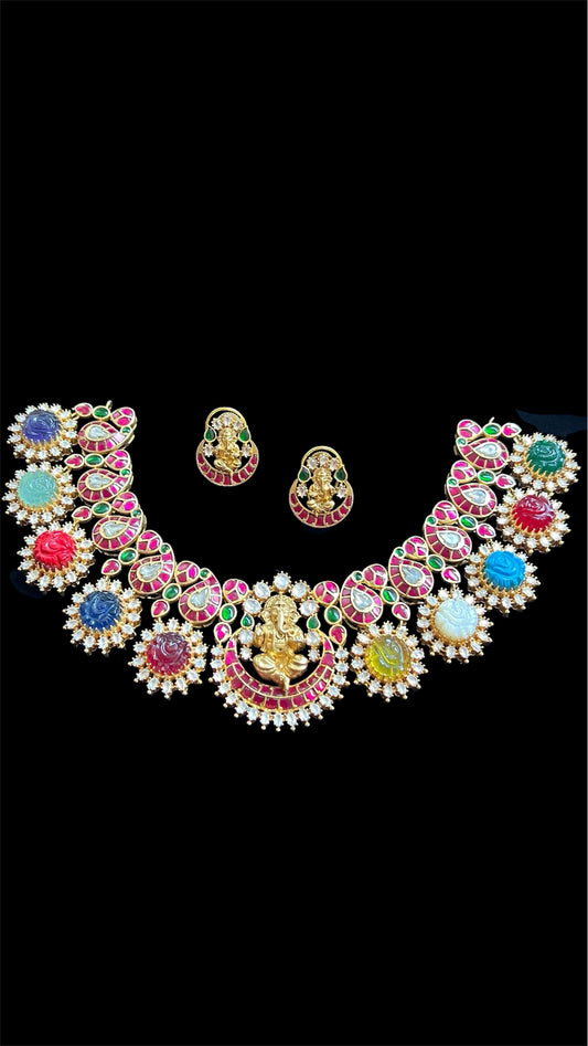 Jadau Kundan Navratna Set