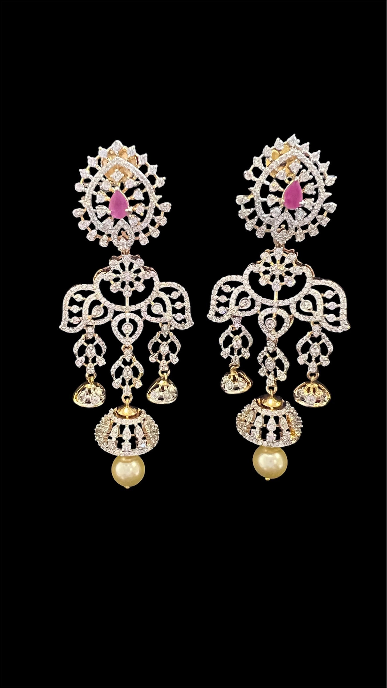 Diamond look jhumkas