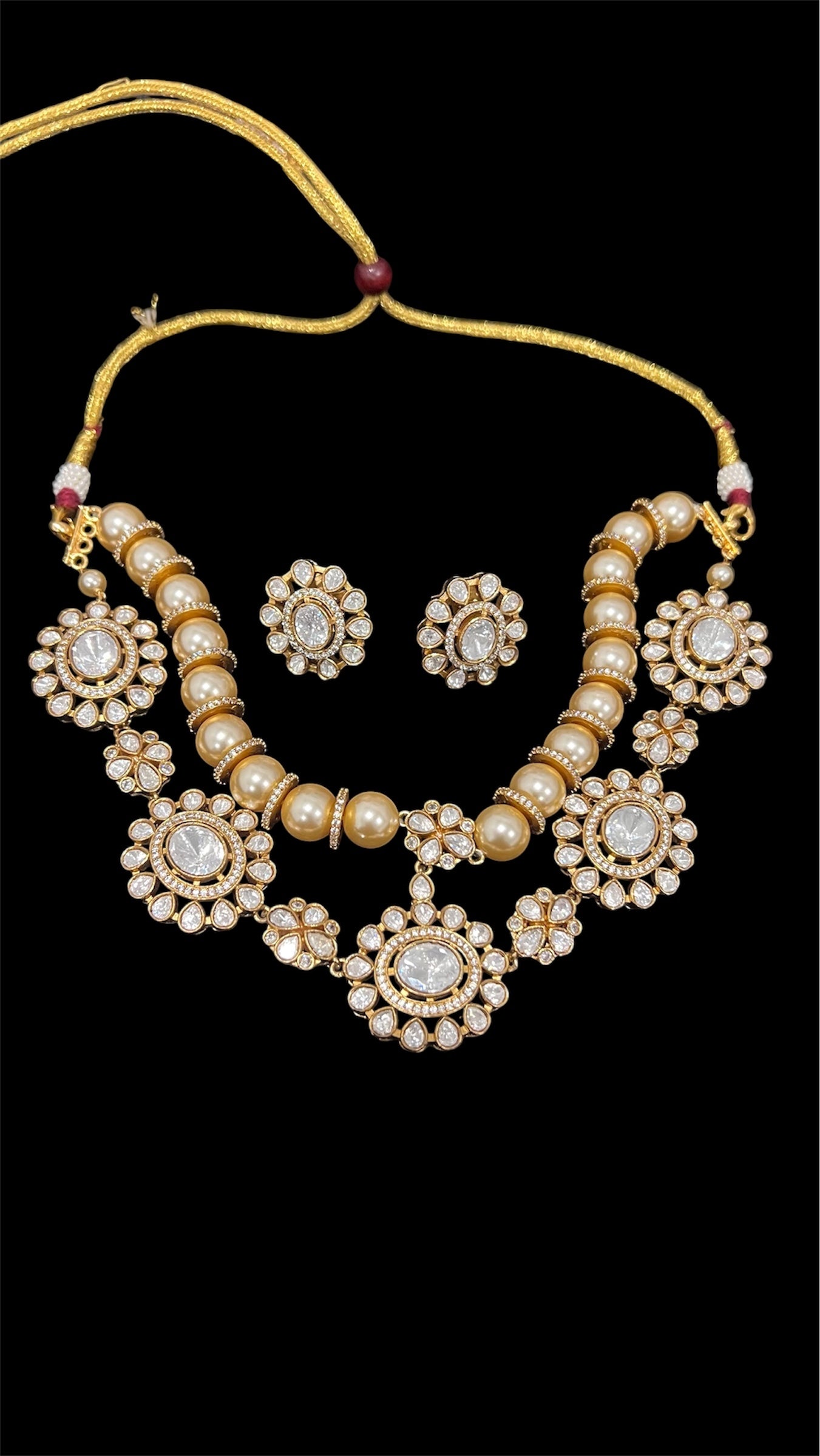 Pearl and polki choker set