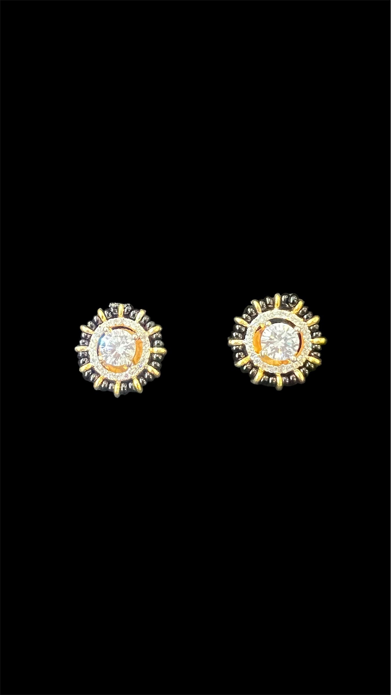 Black bead studs