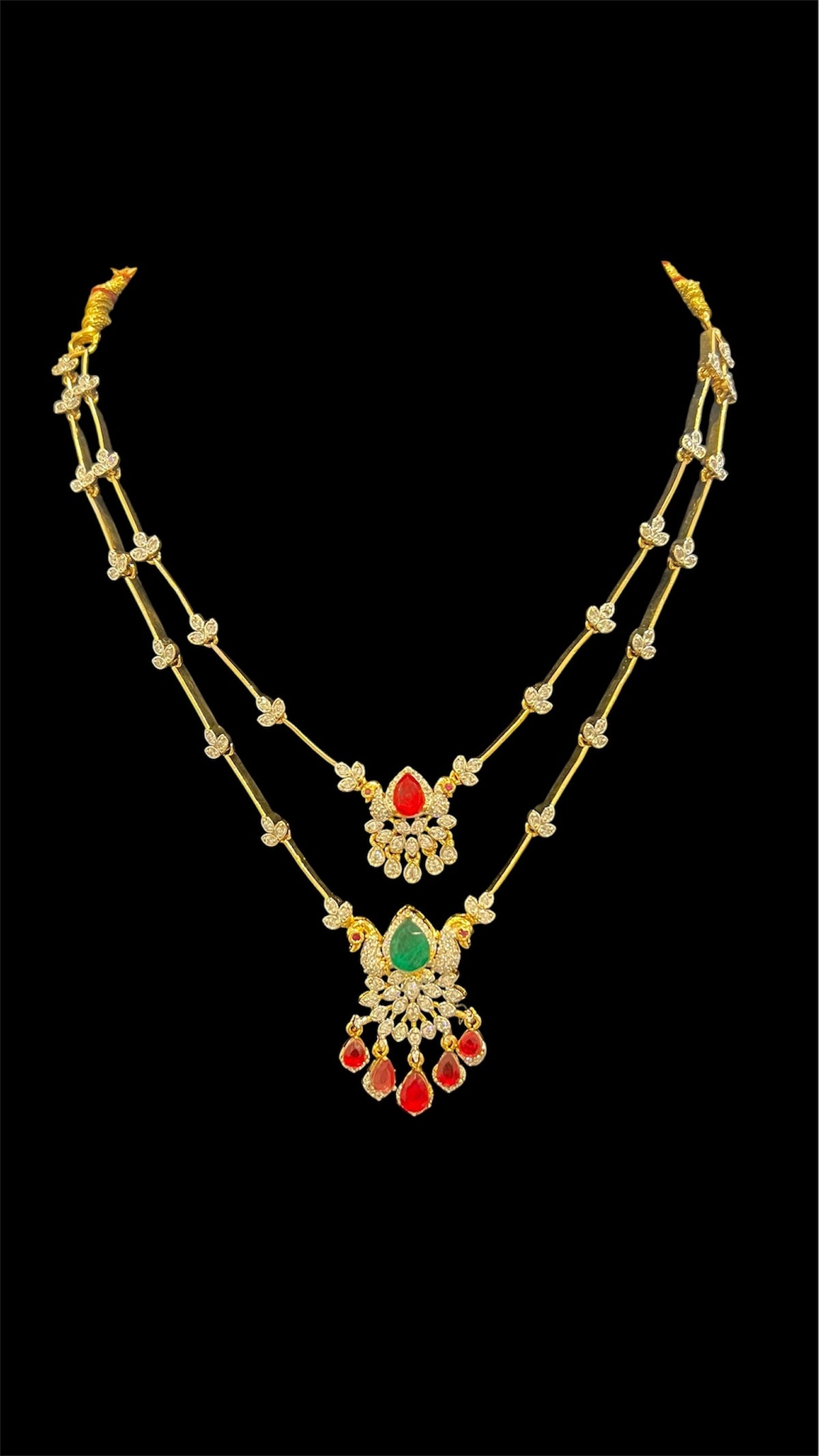 Peacock drops necklace set