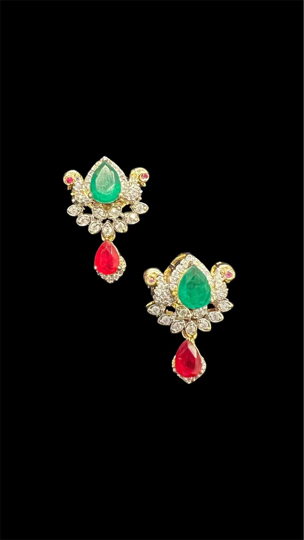 Peacock drops necklace set