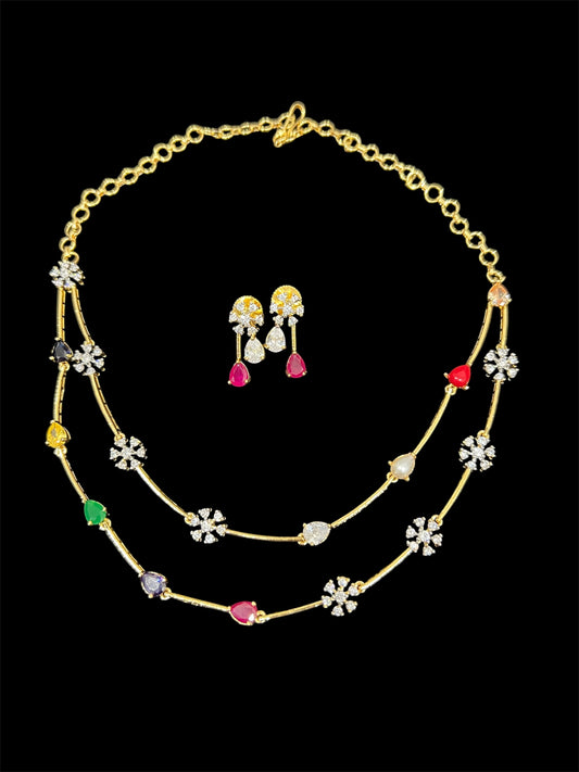 Navaratna short necklace set