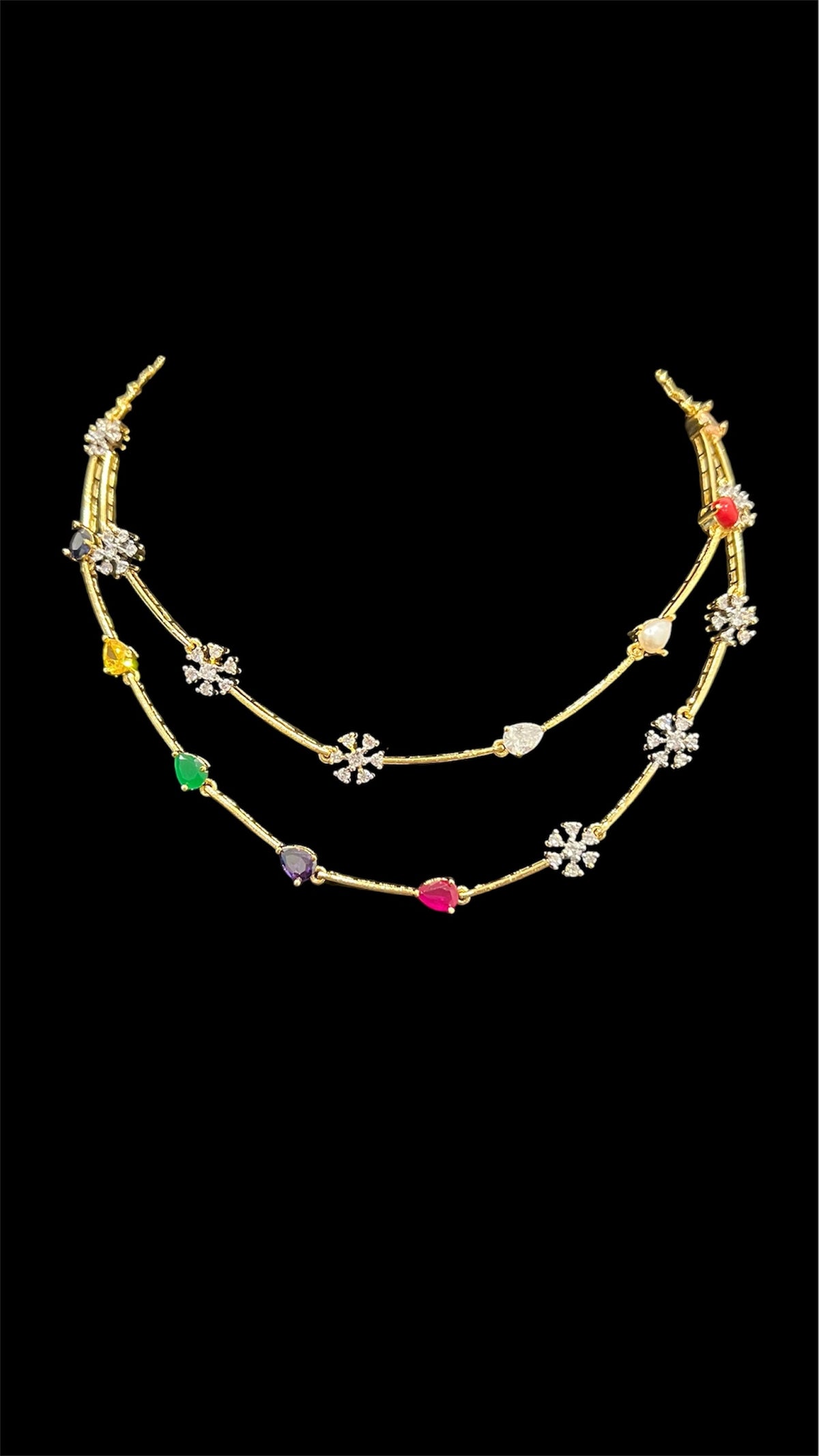 Navaratna short necklace set
