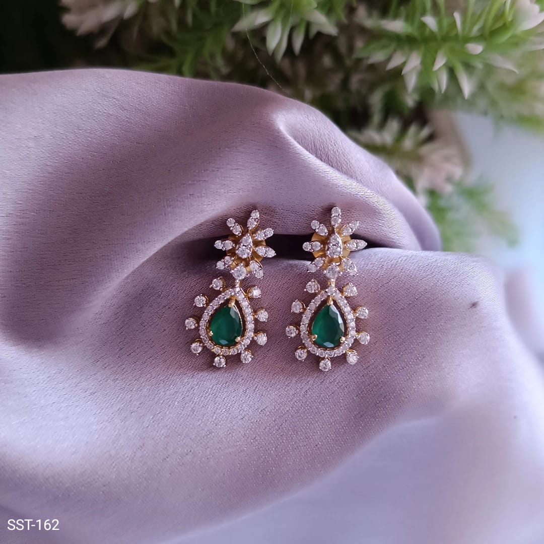 92.5 Silver Diamond look earrings