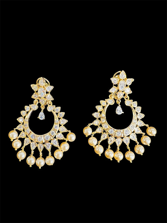 Gold look Uncut stone Chaandbaali