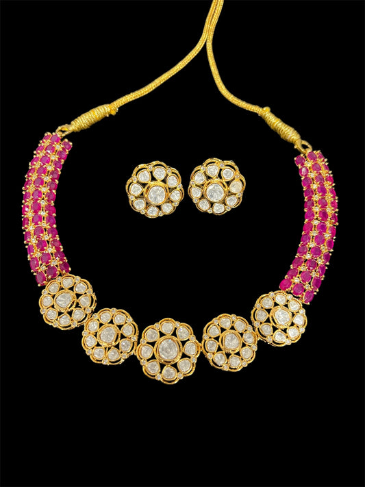 Kemp Moissanite polki short necklace set