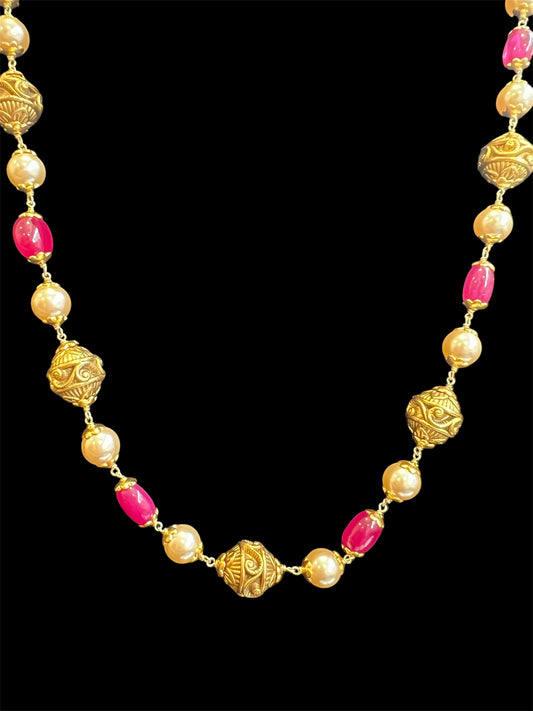 925 Silver Nakshi Beads Mala