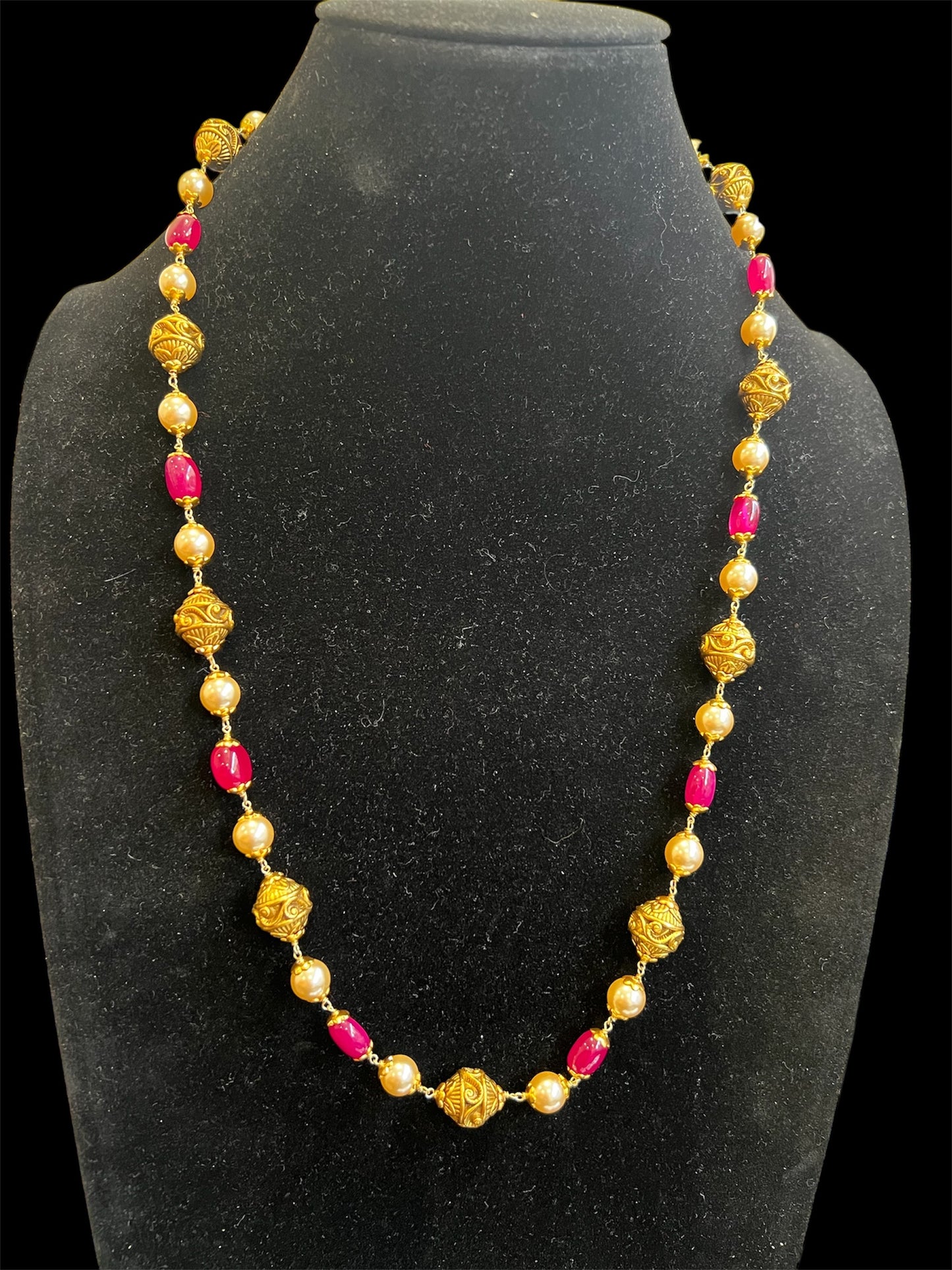 925 Silver Nakshi Beads Mala