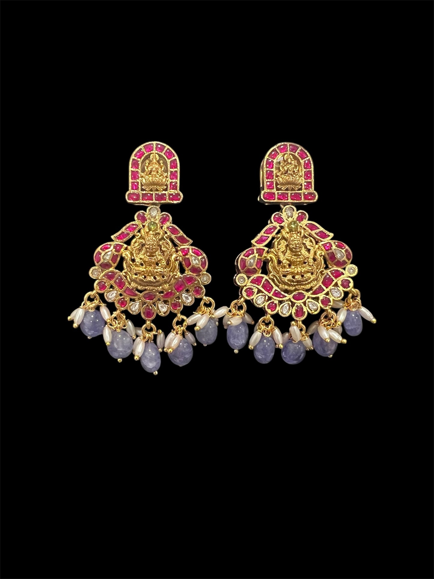 Jadau Kundan Necklace with Tanzanite beads