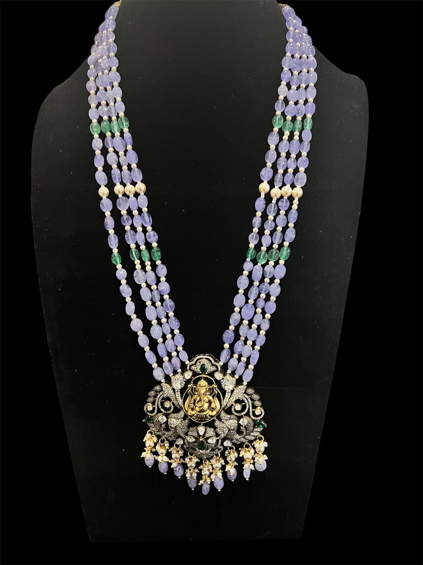 Tanzanite Beads Victorian Necklace