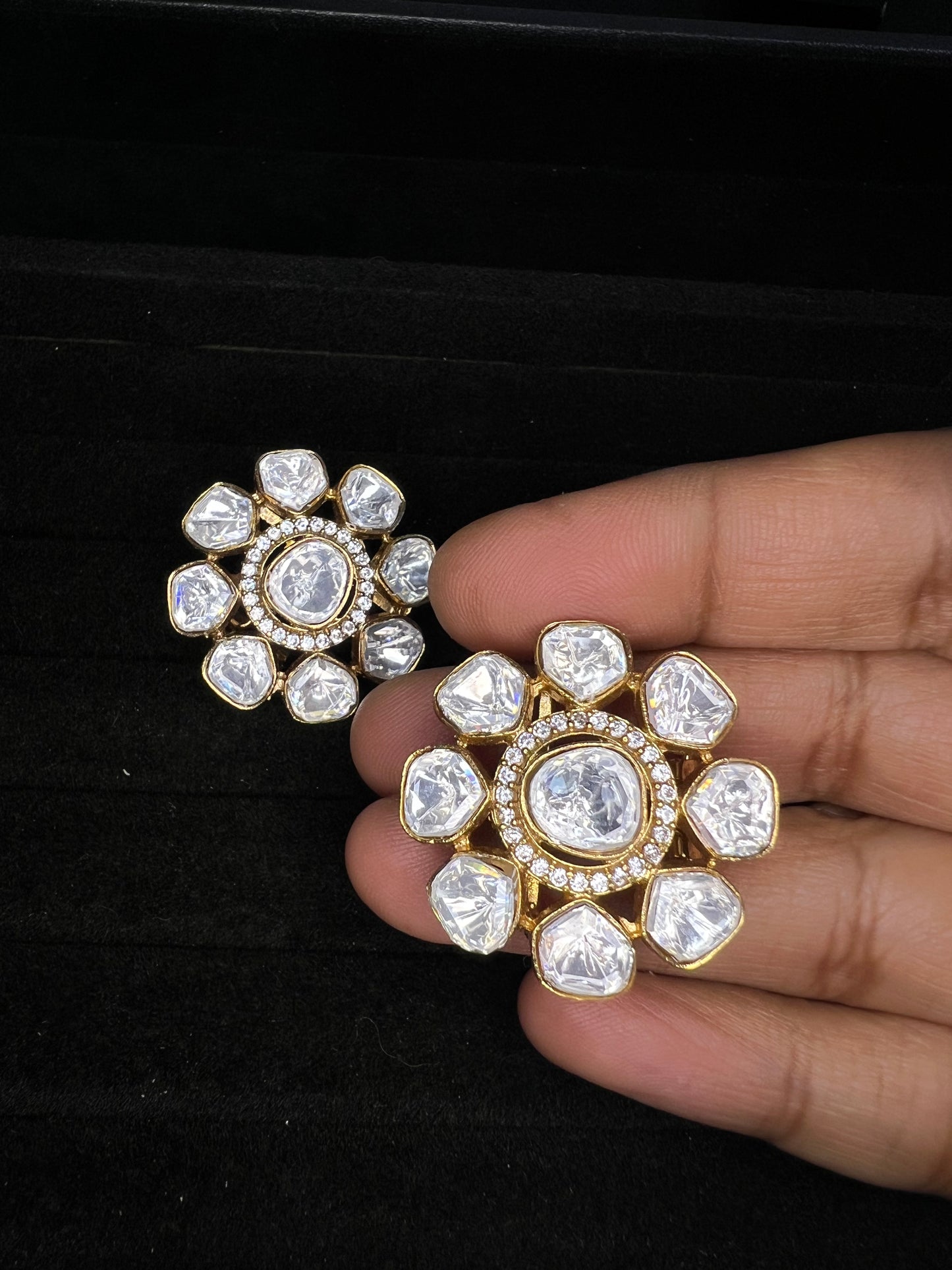 Large Polki Studs